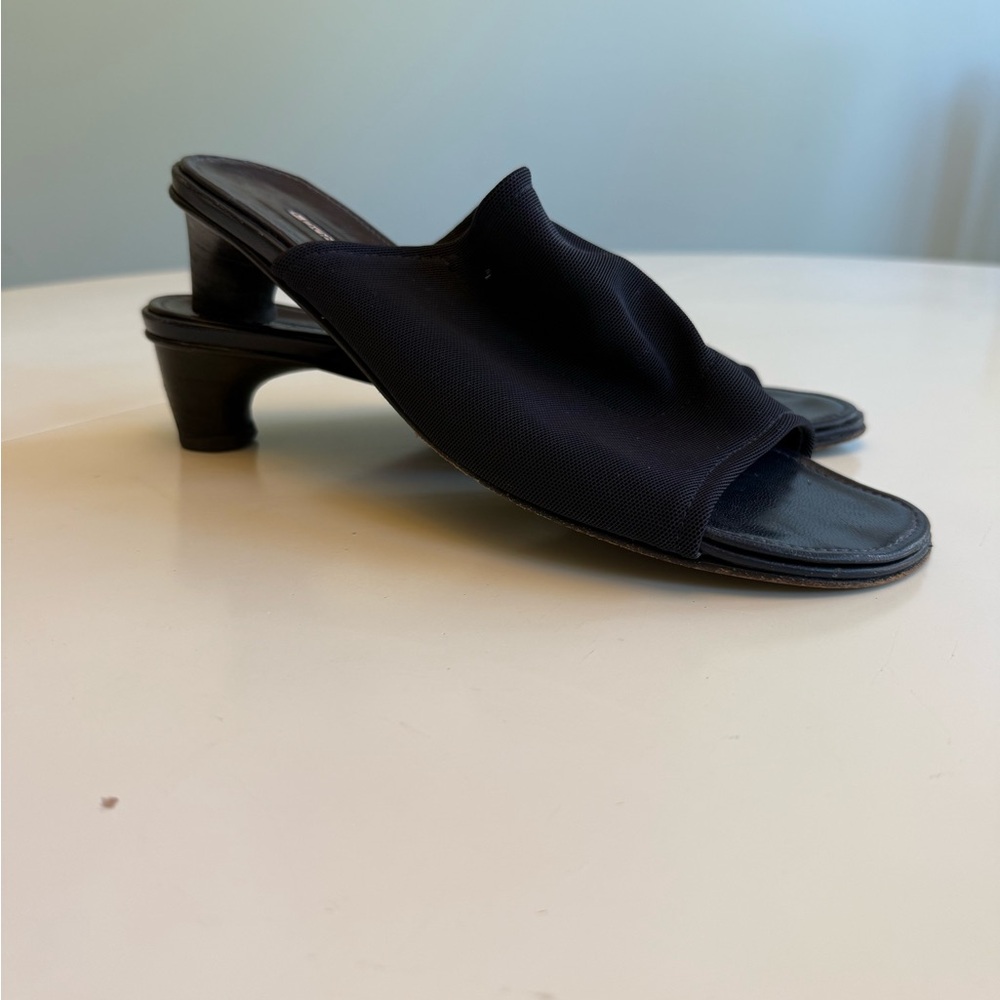 Donald J Pliner Habana Black Open-Toe Heeled Mules